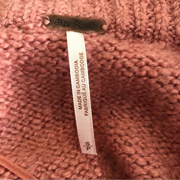 Free People Womens Sweater Brookside Tunic Oversized Pink Alpine Rose Small - Picture 10 of 12